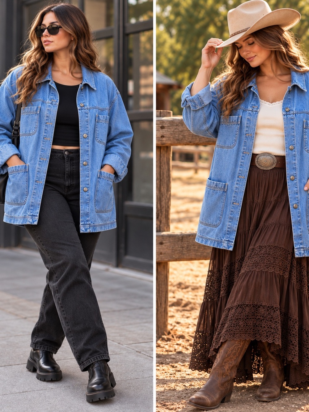 Vintage 90s Cabin Creek Denim Chore Jacket XL 4 Pocket Oversized